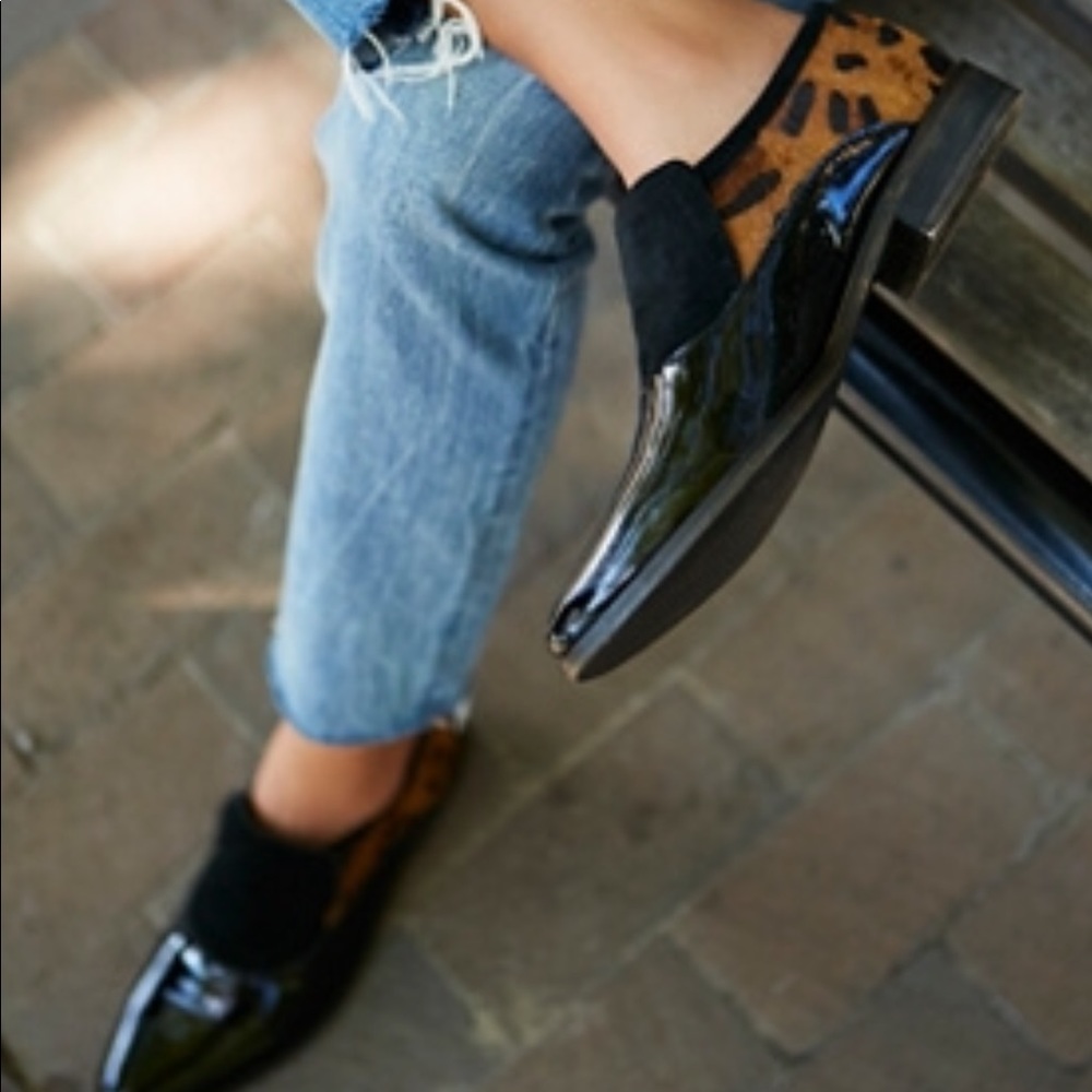 NWOT Patent leather and suede loafers